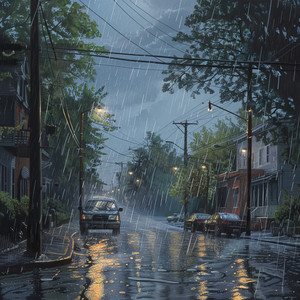 Ambiente De Lluvia Silenciosa Con Trueno