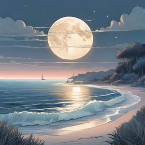 ソルフェジオ周波数　VelvetQuixotic 満面の月の光が海辺に響く愛の幻想曲