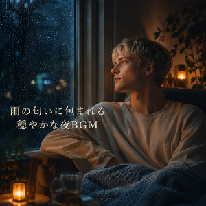 不眠症のための雨音の夜の睡眠風景