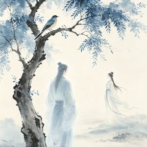 蓝桉遇到释槐鸟