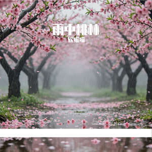 雨中桃林