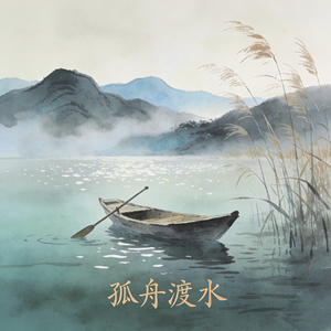 孤舟渡水