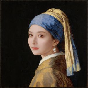 戴珍珠耳环的少女