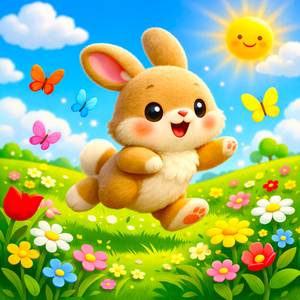 Häschen hüpft über die Wiese - Fröhliches Kinderlied