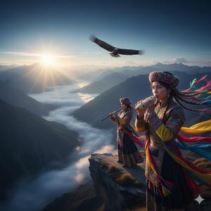 산 정상의 빛나는 숨결