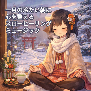 朝を待つ冬空とヒーリングピアノ