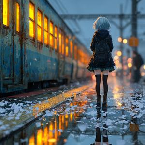 雨の終電