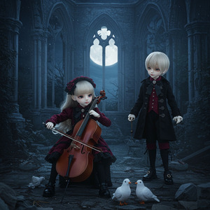 朽ちた教会の廃墟、孤独を包むチェロの深遠