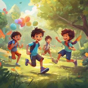 beautiful children's songs with friends playing