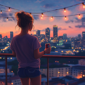 夜風と缶ビール