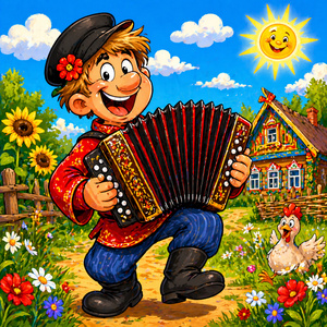 Гармошка во дворе