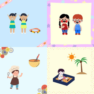 柔和的快乐的孩子时刻