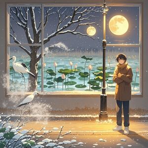 冬夜想起陆良的荷-甜哥