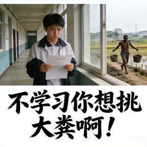 不学习？你想挑大粪啊