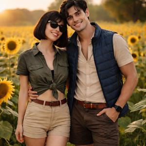 Tussen die sonneblomme