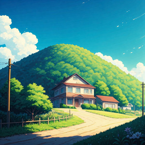 生まれ故郷の丘の上で