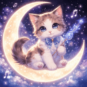 Kitten and Moon Melody