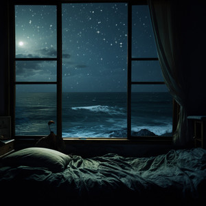 Olas Del Océano Por La Noche