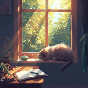 静かな午後の窓辺