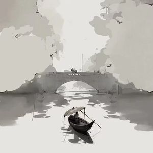 烟雨·清江晚渡