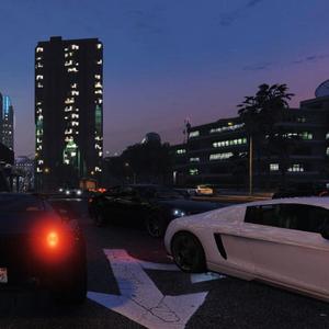 傍晚 公路 霓虹灯