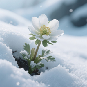 フクジュソウ一輪