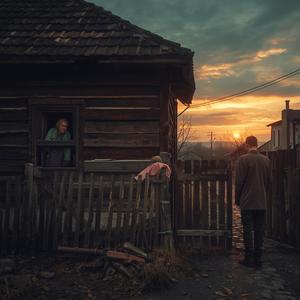 Mama la fereastră, tata la pridvor