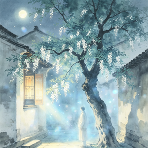 槐树下