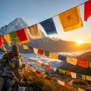 Prayer Flags in Morning Light