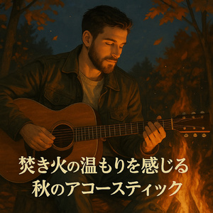 夜空×ギターバイブ:焚き火メロディ