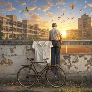 旧单车与白衬衫-蓝色的风