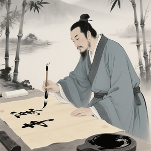 且借人间二两墨