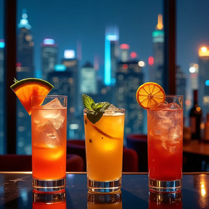 グラス越しの夜景