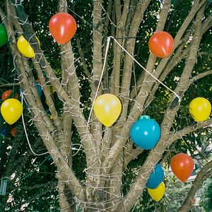 The kid is playing in the band