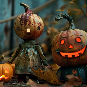 ハロウィンの夜に動き出すブリキ人形