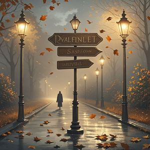 雾中路牌-一介俗人