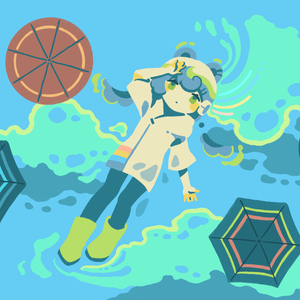 群伞在雨幕中盛开