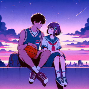 星空下的少男少女