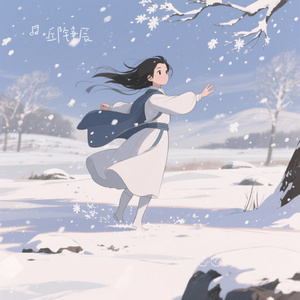 雪花悠悠飘向远方