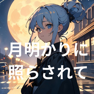 月明かりに照らされて
