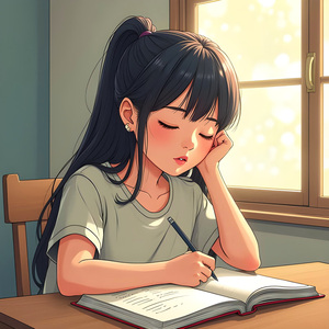 창문에 비친 달빛 흐릿해