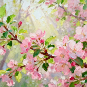 雨后海棠落红成片