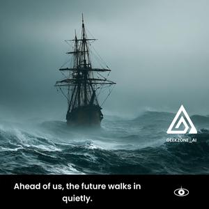 Ahead of us, the future walks in quietly.