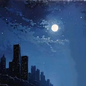 火车缓缓驶过夜晚