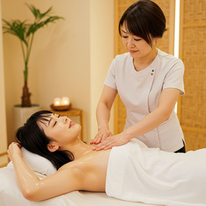 体の中心から末端に向かって流すようにさする