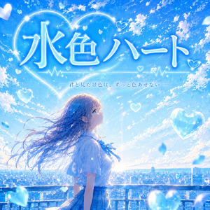 水色ハート