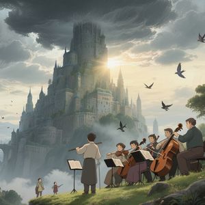 雨雲に覆われた天空の城