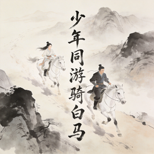 少年同游骑白马