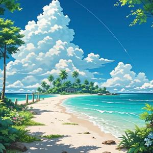 夜晚沙滩星空的治愈