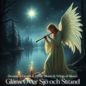 Gläns över sjö och strand